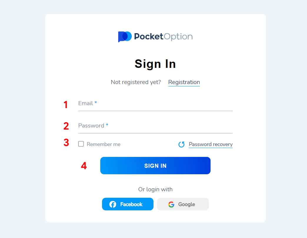 Sign In form